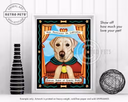 Konsttryck Krista Brooks, Patron Saint Of Tennis Balls – Labrador retriever, gul