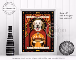 Konsttryck Krista Brooks, Patron Saint Of Supper Time – Labrador retriever, gul