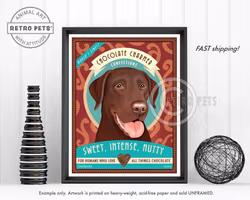 Konsttryck Krista Brooks, Chocolate Charmer – Labrador retriever, choklad