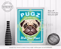 Konsttryck Krista Brooks, Pugz Candy – Mops