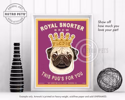 Konsttryck Krista Brooks, Royal Snorter Brew – Mops