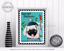 Konsttryck Krista Brooks, Special Delivery Pekingese – Pekingese