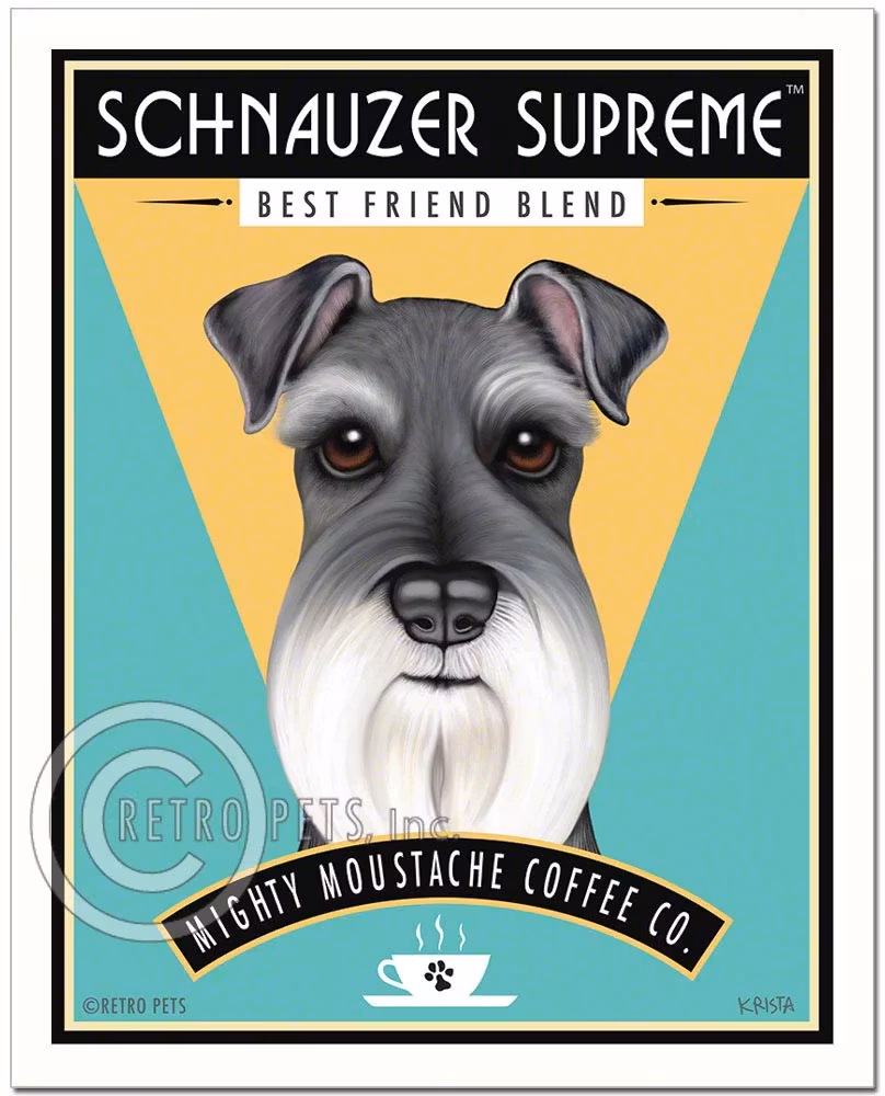Konsttryck Krista Brooks, Schnauzer Supreme – Schnauzer