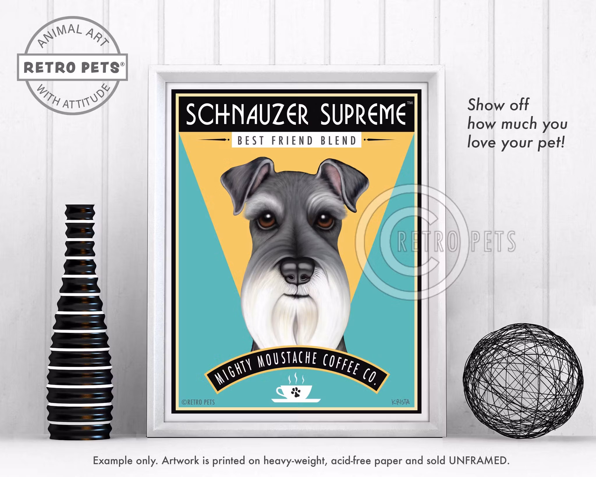 Konsttryck Krista Brooks, Schnauzer Supreme – Schnauzer