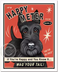 Konsttryck Krista Brooks, Happy Meter – Skotsk terrier