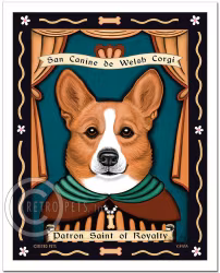 Konsttryck Krista Brooks, Patron Saint Of Royalty – Welsh corgi