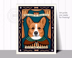 Konsttryck Krista Brooks, Patron Saint Of Royalty – Welsh corgi