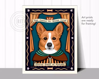 Konsttryck Krista Brooks, Patron Saint Of Royalty – Welsh corgi
