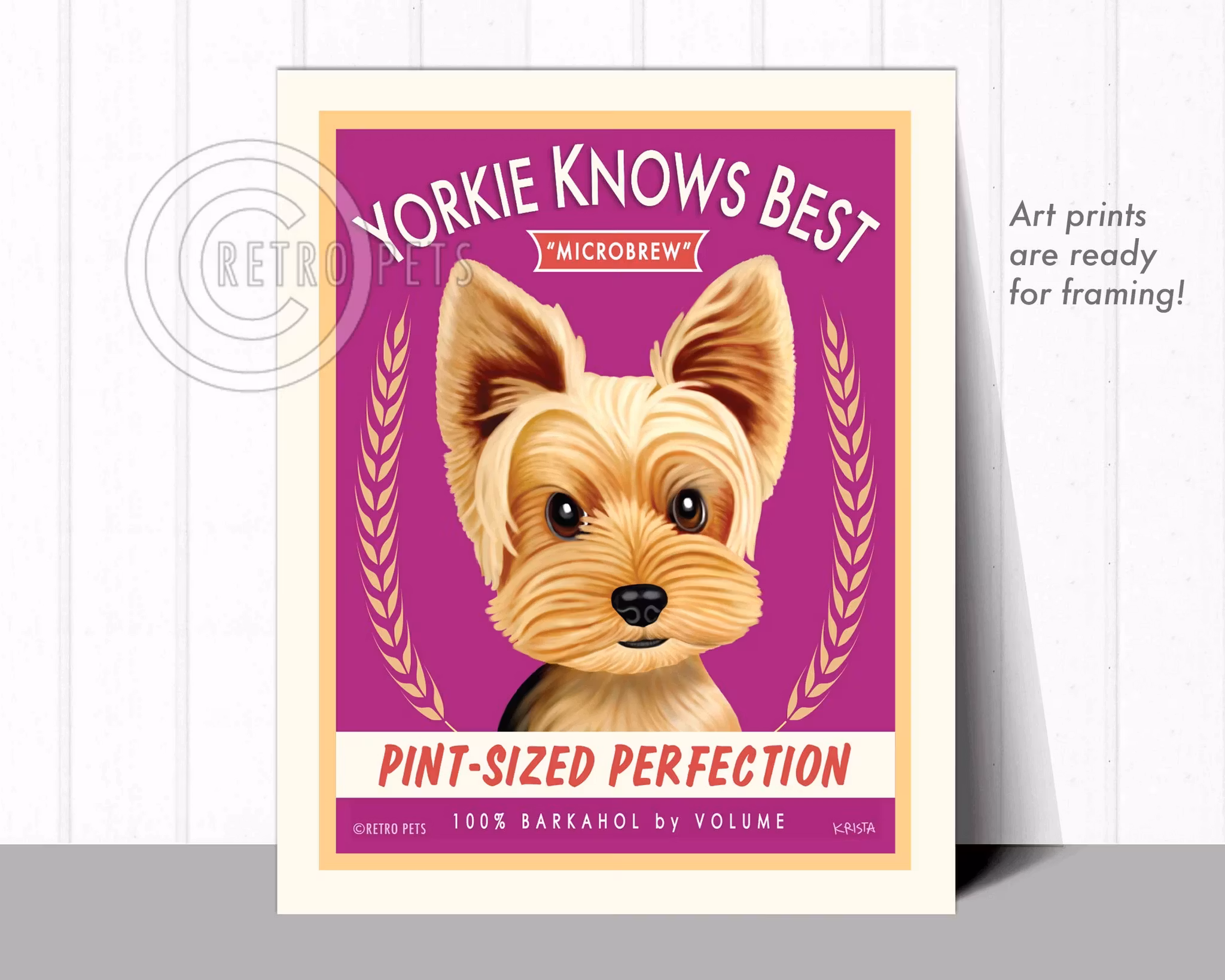 Konsttryck Krista Brooks, Yorkie Knows Best – Yorkshireterrier