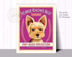 Konsttryck Krista Brooks, Yorkie Knows Best – Yorkshireterrier