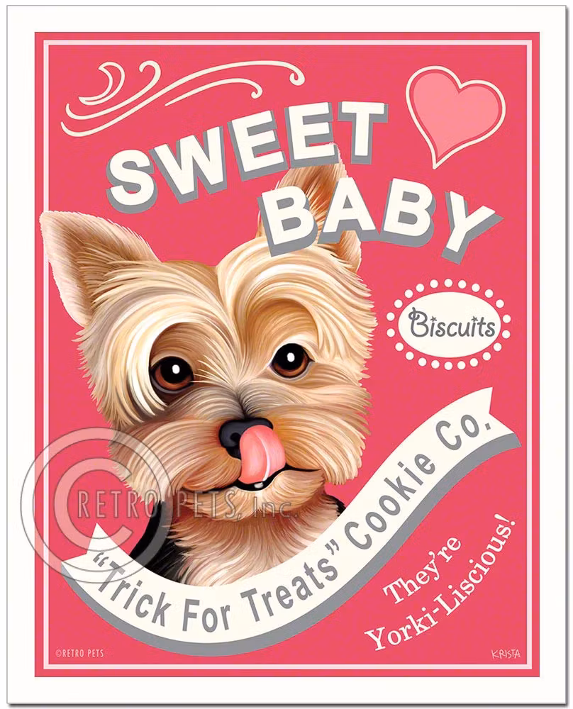 Konsttryck Krista Brooks, Sweet Baby – Yorkshireterrier