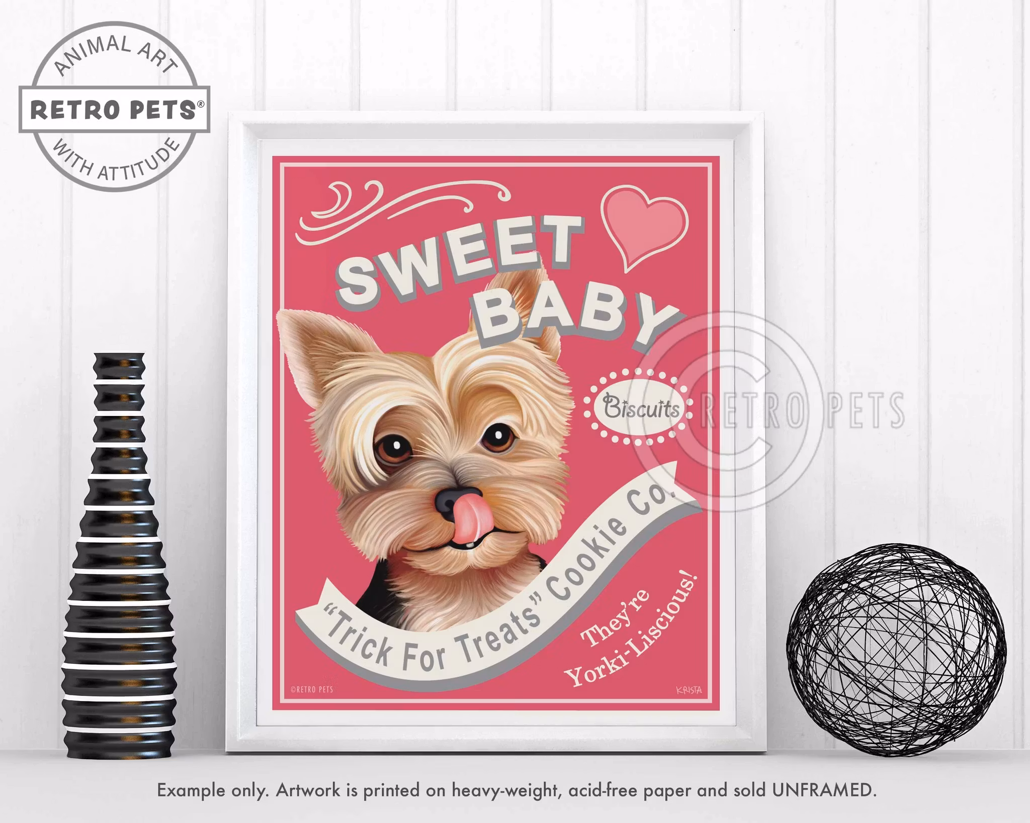 Konsttryck Krista Brooks, Sweet Baby – Yorkshireterrier