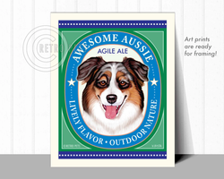 Konsttryck Krista Brooks, Awesome Aussie Agile Ale – Australian shepherd