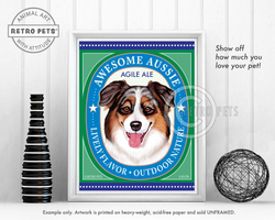 Konsttryck Krista Brooks, Awesome Aussie Agile Ale – Australian shepherd