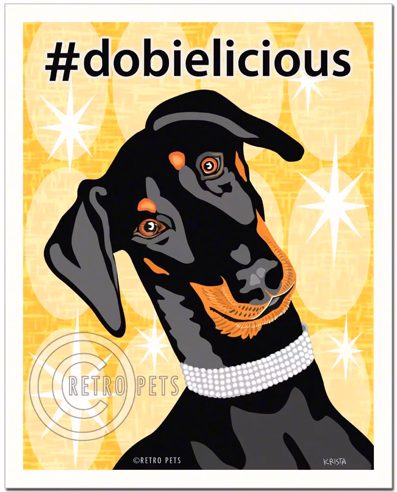 Konsttryck Krista Brooks, #dobielicious – Dobermann