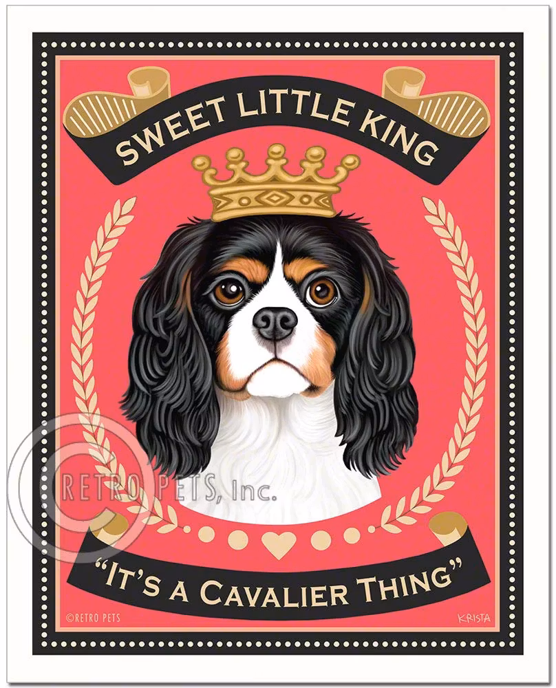 Konsttryck Krista Brooks, Sweet Little King – Cavalier king charles spaniel