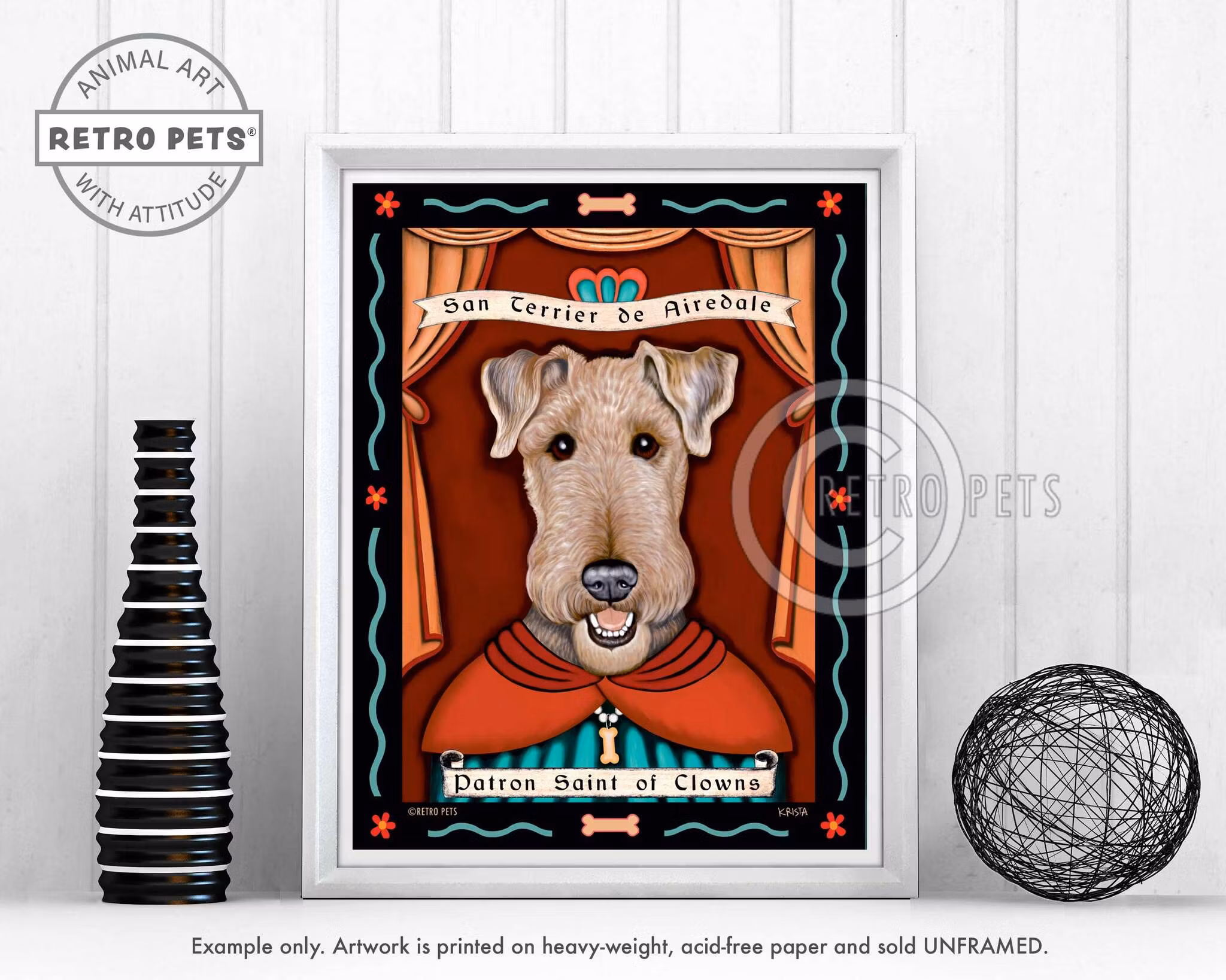 Konsttryck Krista Brooks, Patron Saint Of Clowns – Airedaleterrier
