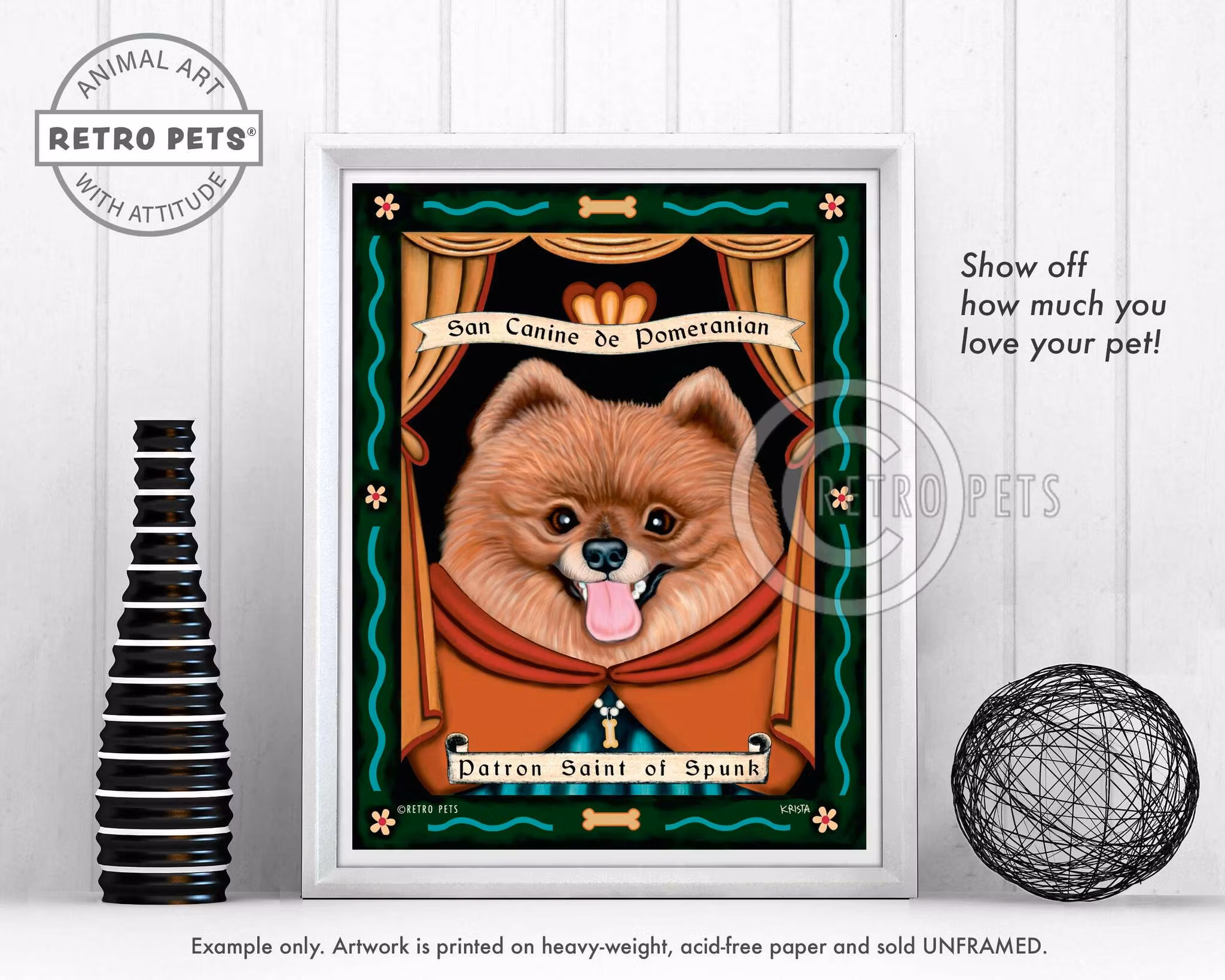 Konsttryck Krista Brooks, Patron Saint Of Spunk – Pomeranian