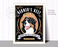 Konsttryck Krista Brooks, Berner's Best – Berner sennenhund
