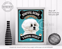 Konsttryck Krista Brooks, Beautiful Bichon Coffee – Bichon frisé