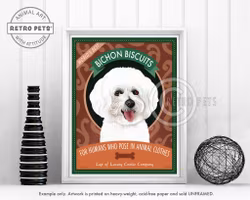 Konsttryck Krista Brooks, Bichon Biscuits – Bichon frisé