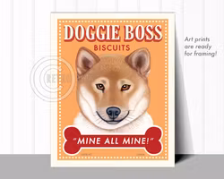 Konsttryck Krista Brooks, Doggie Boss – Shiba