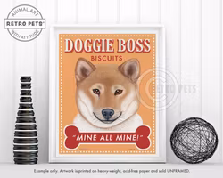 Konsttryck Krista Brooks, Doggie Boss – Shiba