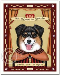 Konsttryck Krista Brooks, Patron Saint Of Agility – Australian shepherd