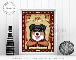 Konsttryck Krista Brooks, Patron Saint Of Agility – Australian shepherd