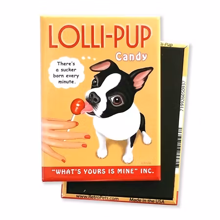 Kylskåpsmagnet Krista Brooks, Lolli-Pup – Bostonterrier