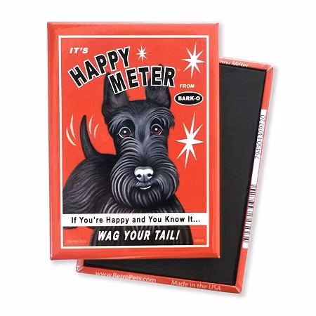 Kylskåpsmagnet Krista Brooks, Happy Meter – Skotsk terrier