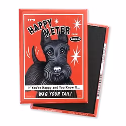 Kylskåpsmagnet Krista Brooks, Happy Meter – Skotsk terrier