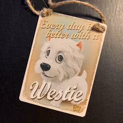 Skylt, Little paws metall mini – West highland white terrier