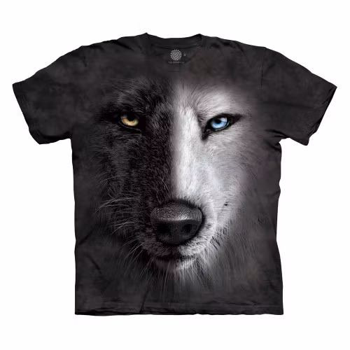 T-shirt – Black and White Wolf face