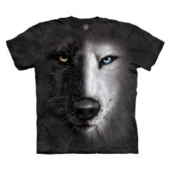 T-shirt – Black and White Wolf face