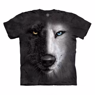 T-shirt – Black and White Wolf face