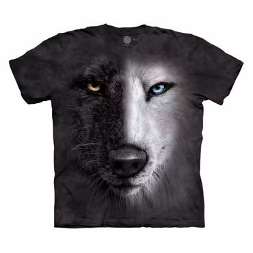 T-shirt – Black and White Wolf face