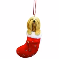 Juldekoration, julstrumpa – Lhasa apso