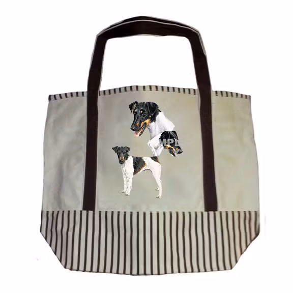 Tygväska, canvas – Foxterrier, 3 st