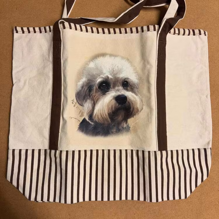 Tygväska, canvas – Dandie dinmont terrier