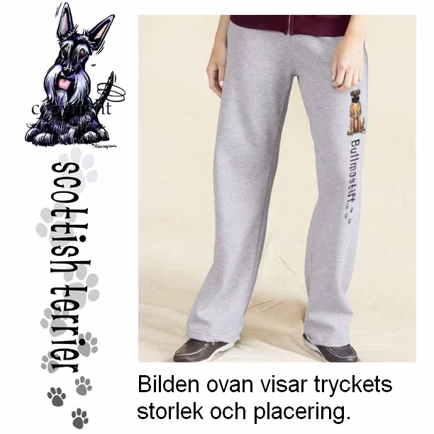 Sweatpants – Skotsk terrier, stl XL