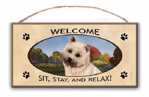 Skylt, Welcome – Cairnterrier