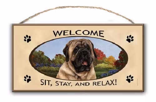 Skylt, Welcome – Mastiff