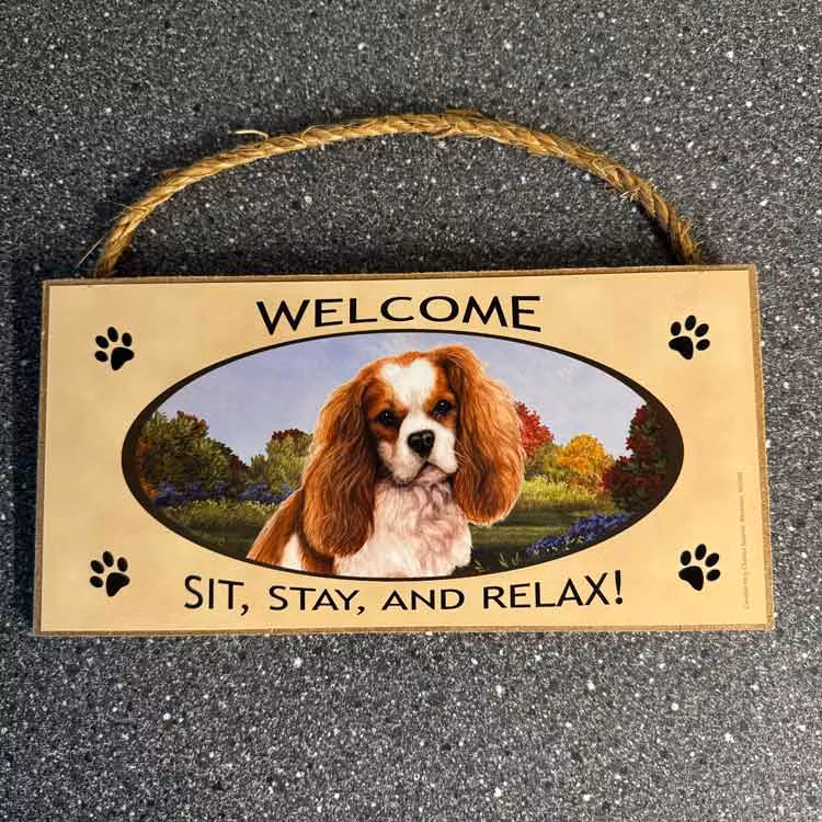Skylt, Welcome – Cavalier king charles spaniel