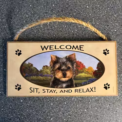 Skylt, Welcome – Yorkshireterrier