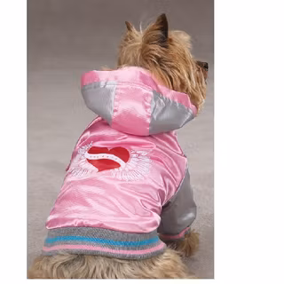 Hundjacka, Satin Bomber, rosa XXS