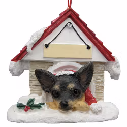 Juldekoration, hundkoja – Chihuahua, svart & brun