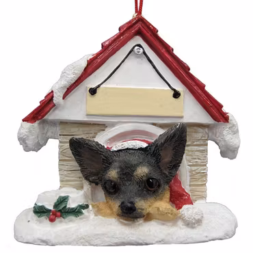 Juldekoration, hundkoja – Chihuahua, svart & brun