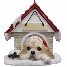 Juldekoration, hundkoja – Amerikansk Cocker spaniel, ljus