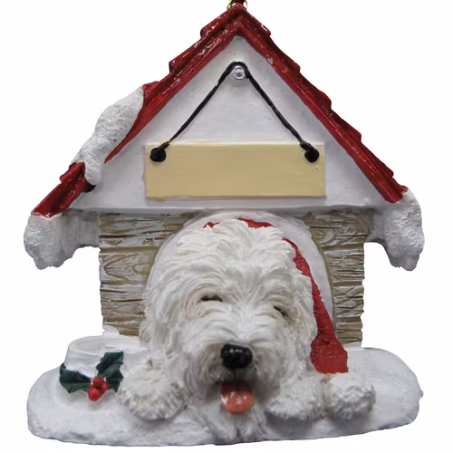 Juldekoration, hundkoja – Old english sheepdog